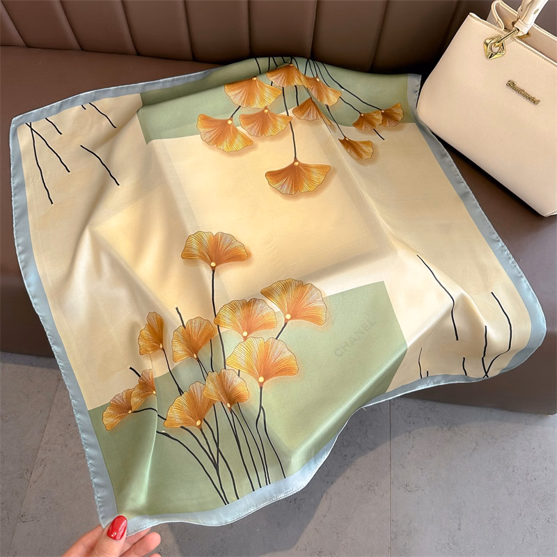 35'' Square Silk Like Head Scarf, Satin Head Scarf
