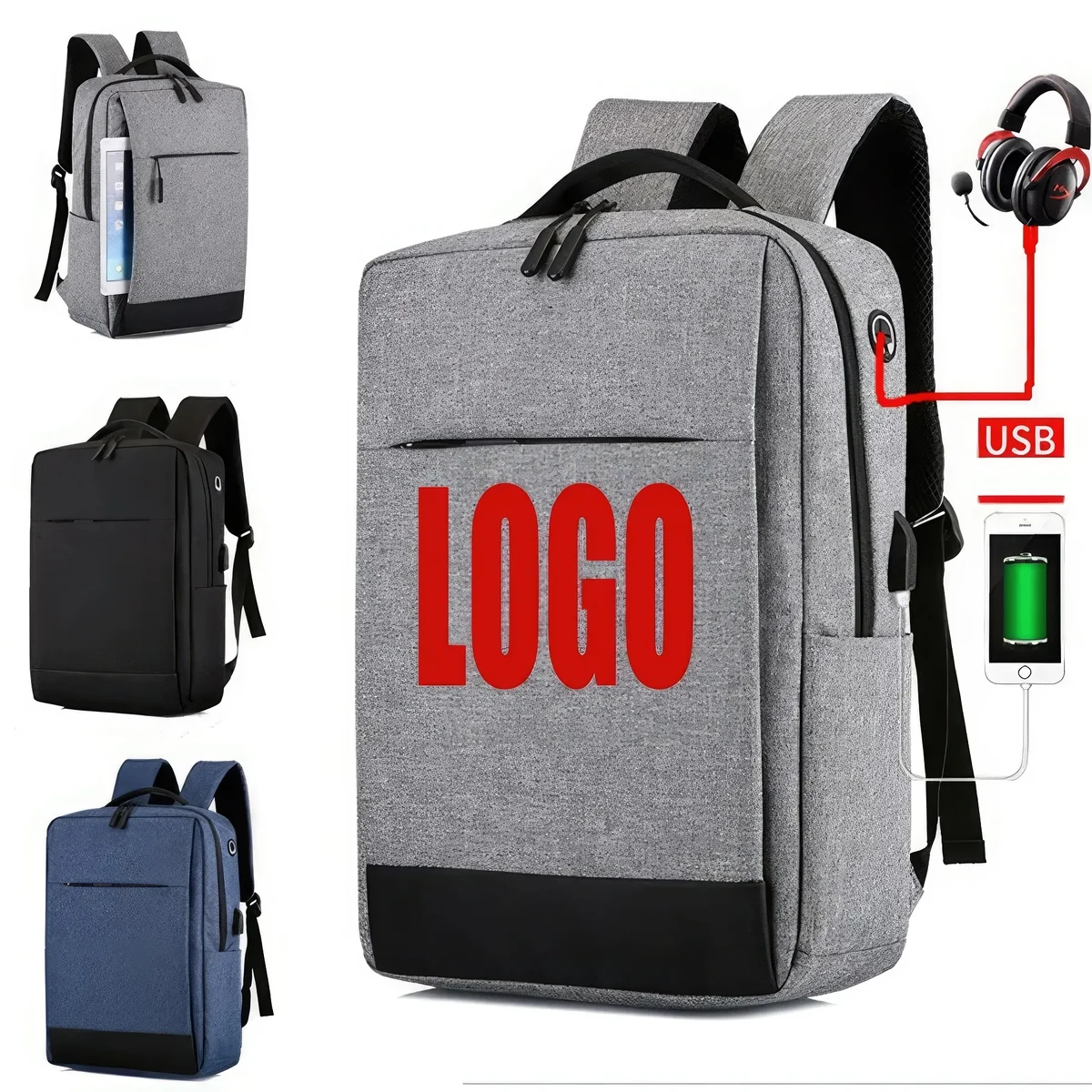 Travel Business School Laptop Backpack with USB Port 1