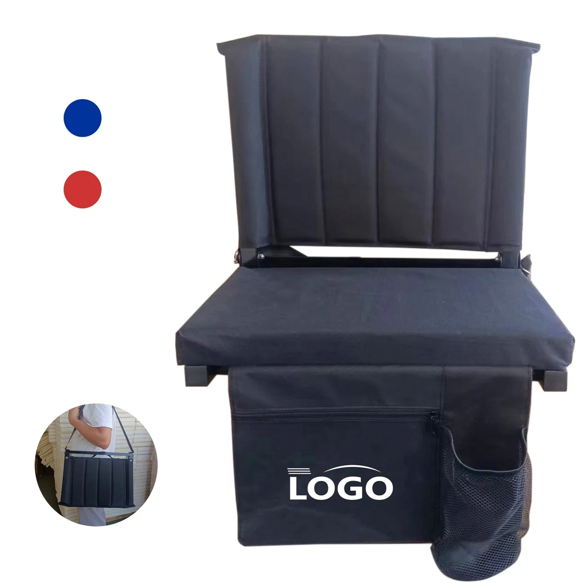 Compact Folding Chair with Backrest for Sports and Stadiums 1