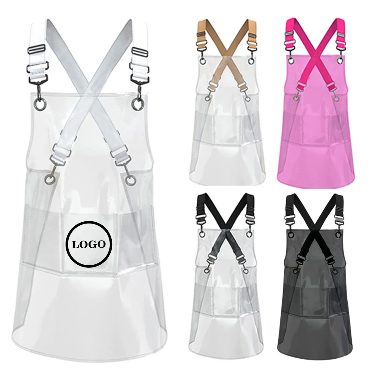 Adjustable Cross-back Salon Apron with 3 Pockets 1