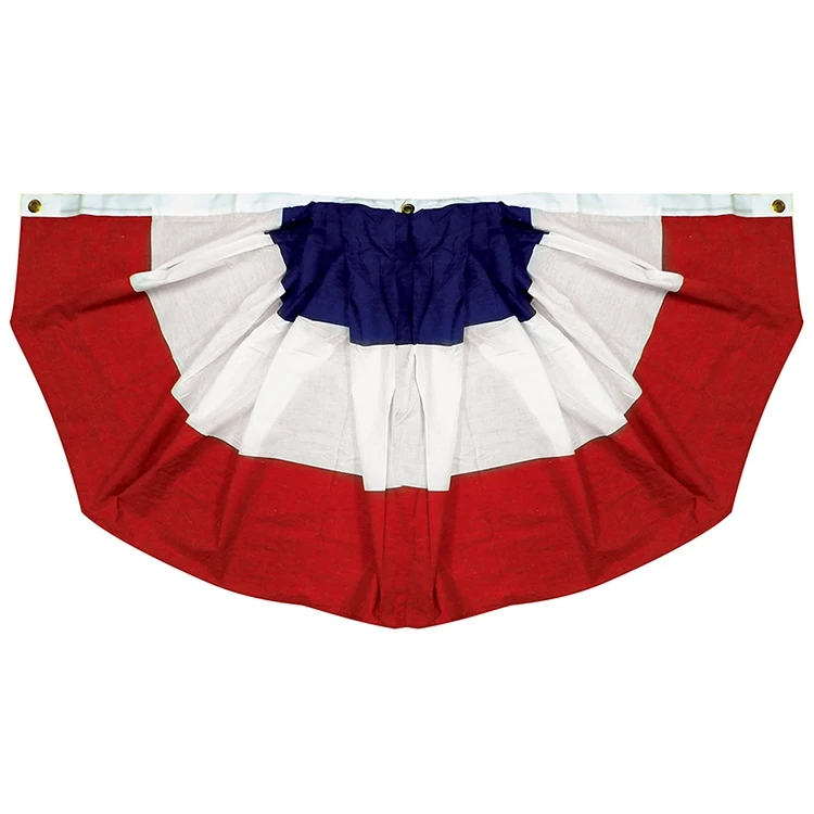 3' x 6' 3-Stripe Cotton Pleated Fan 1