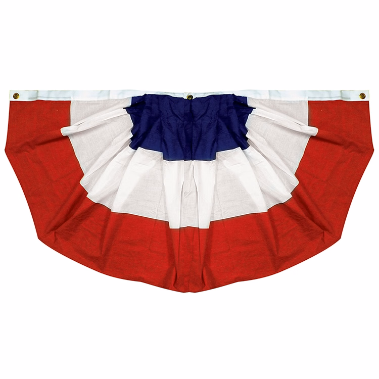 3' x 6' 3-Stripe Cotton Pleated Fan
