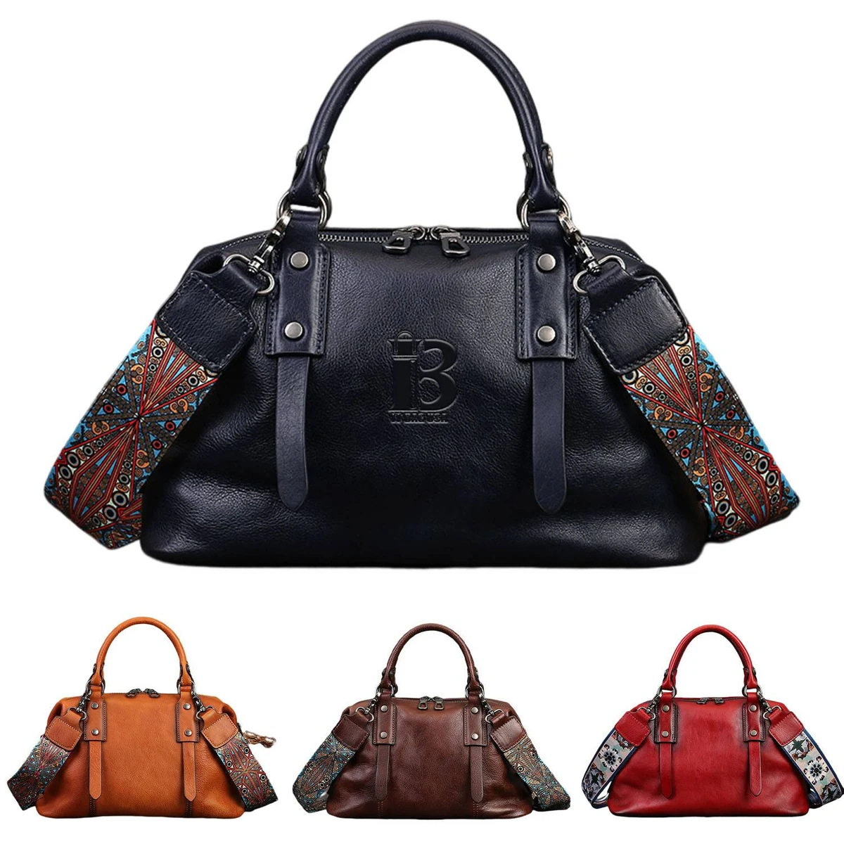 Genuine cowhide tote bag 1