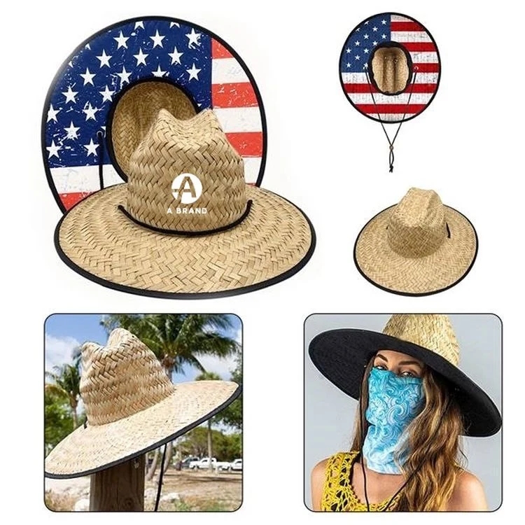 Custom Lifeguard Woven Straw Hat 1