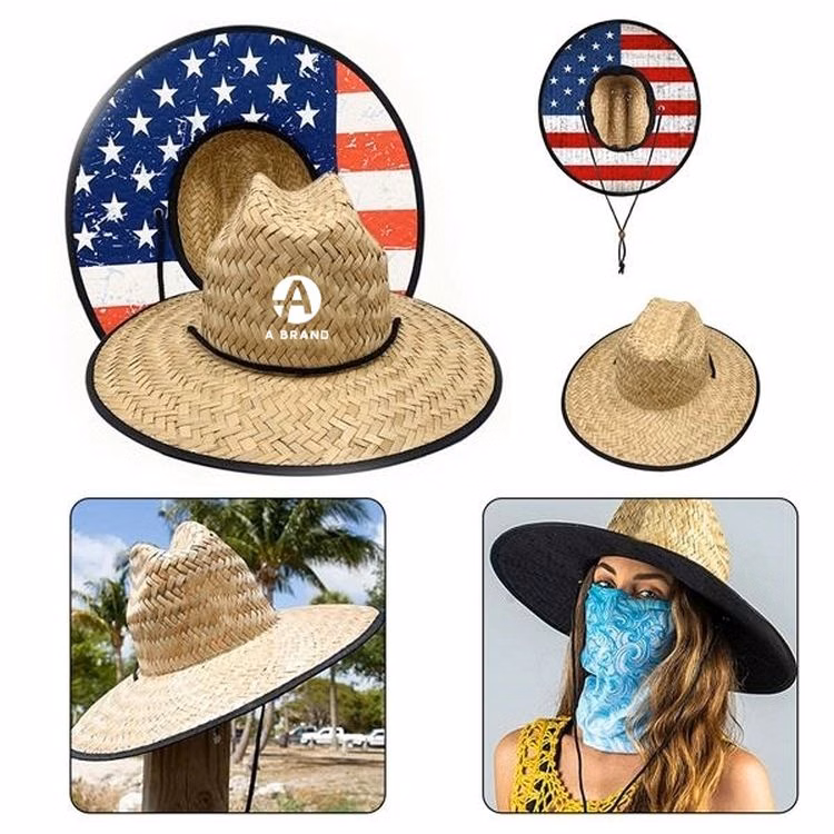 Custom Lifeguard Woven Straw Hat