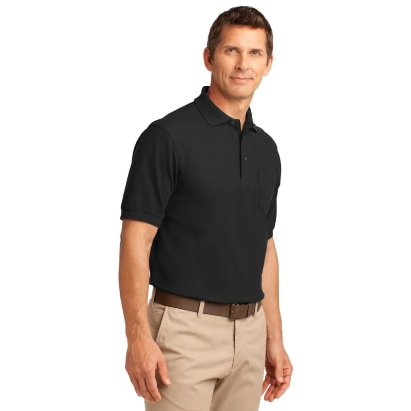 Port Authority Silk Touch Polo With Pocket. 1