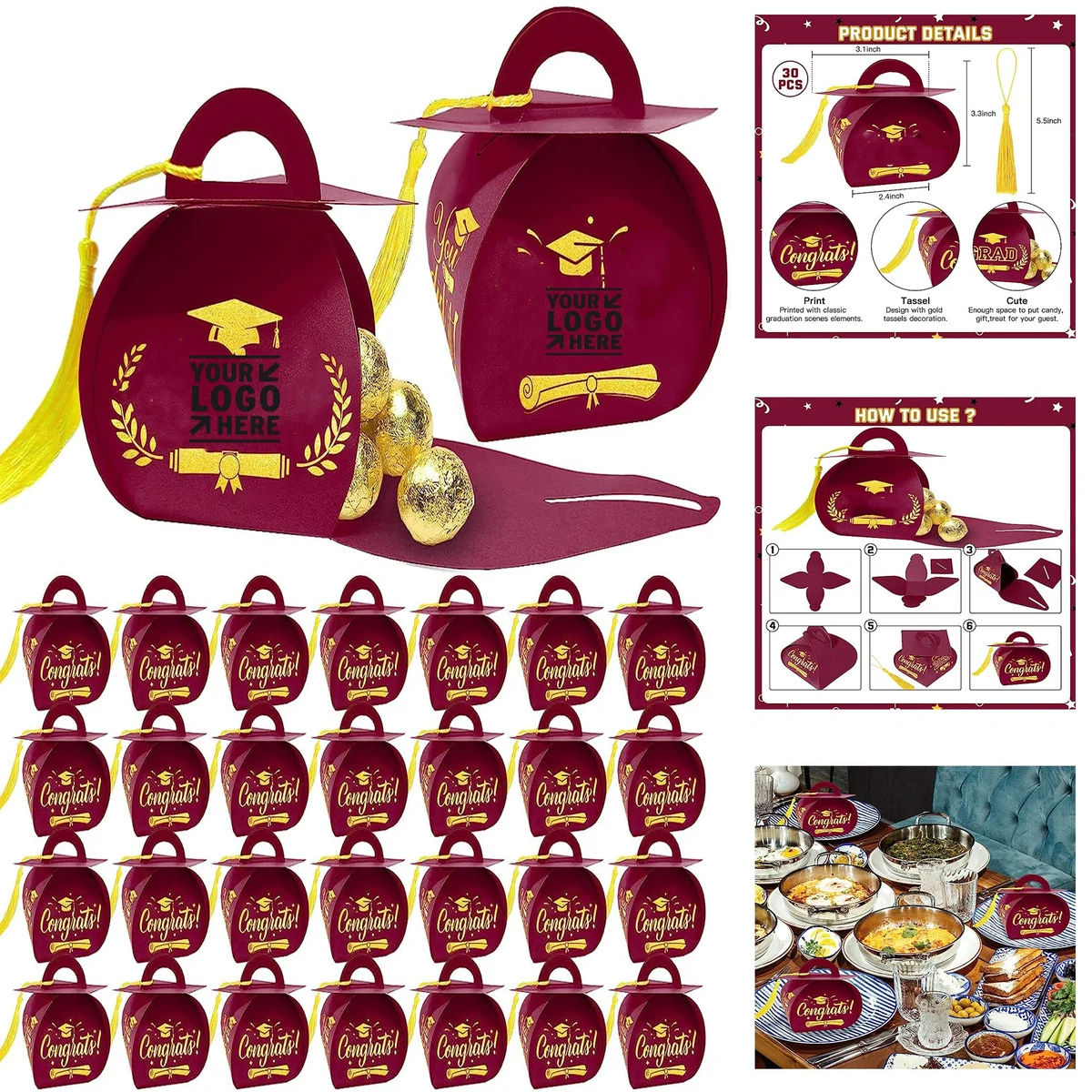 2023 2024 2025 2026 2027 Graduation Cap Gift Candy Boxes Treat Box 1