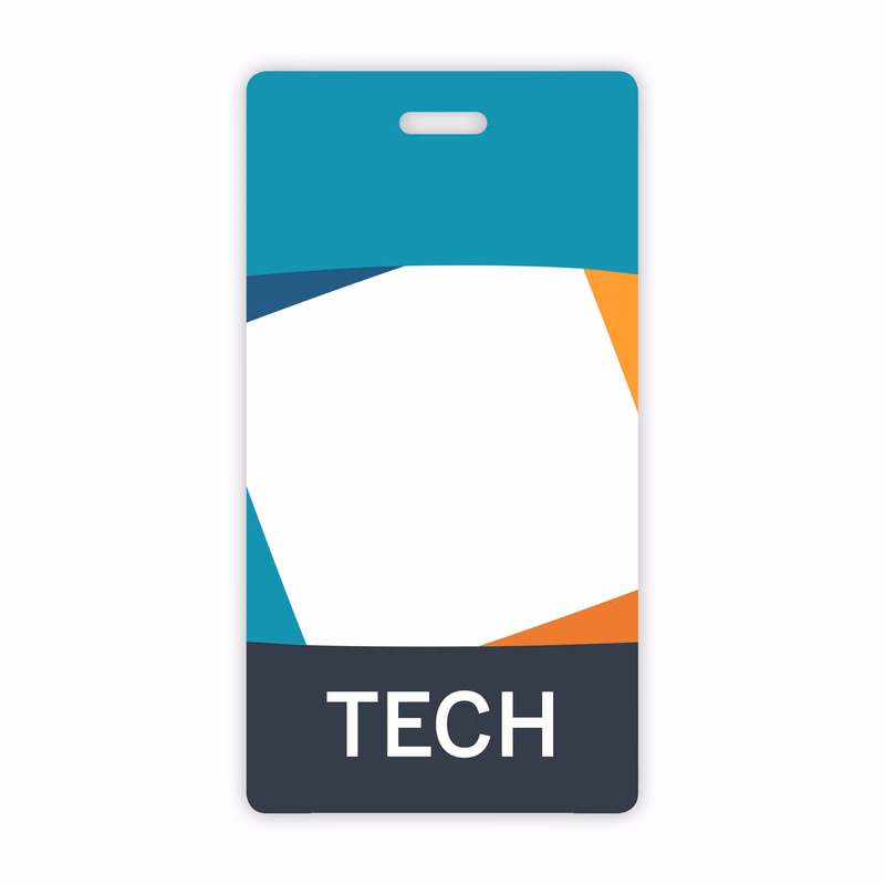 USA Made Laminated Plastic Tall Rectangle Badge Talker with Tag Slot (2.25"x4.25")