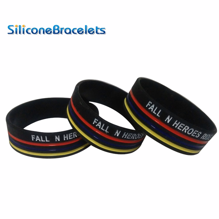 3/4" Debossed Silicone Bracelet with Ink Filled