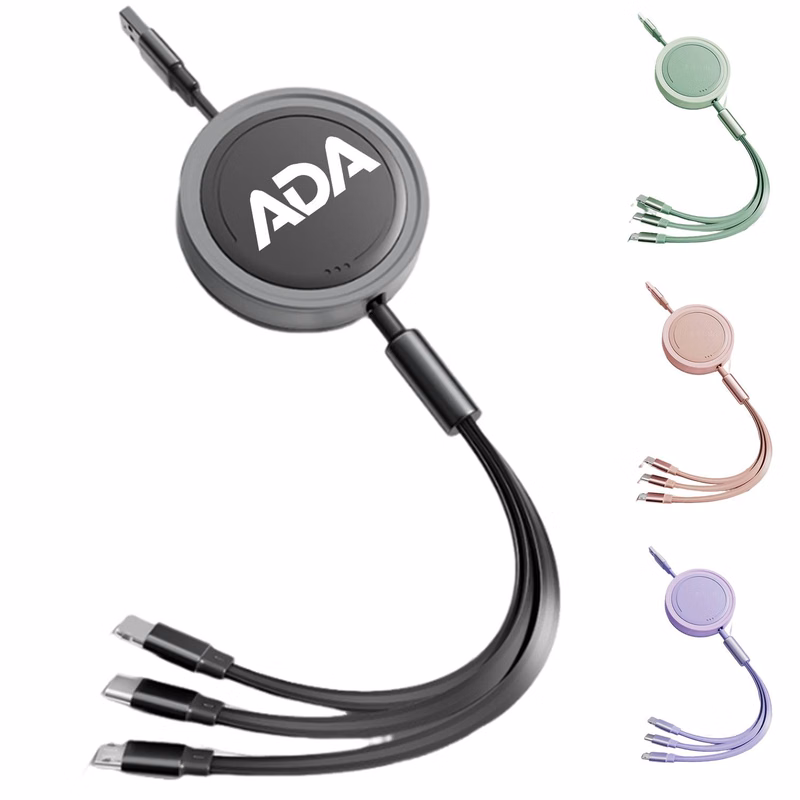 66W 3 in 1 Retractable Fast Charging Cable