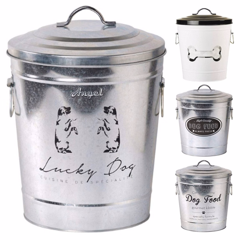 1Gallon Reusable Galvanized Pet Food Bin w/ Lid