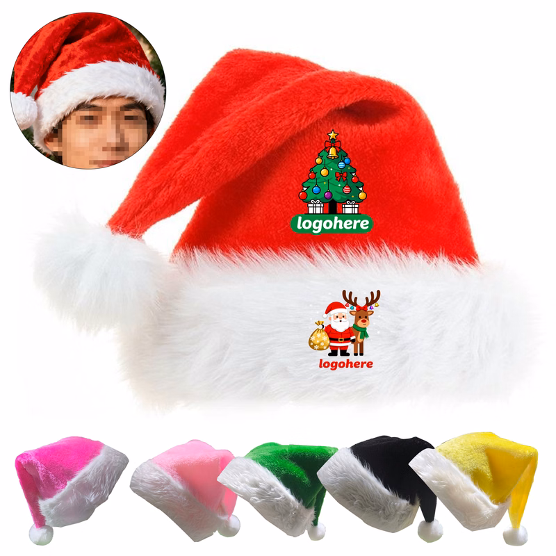 Plush Santa Hat with Custom Logo