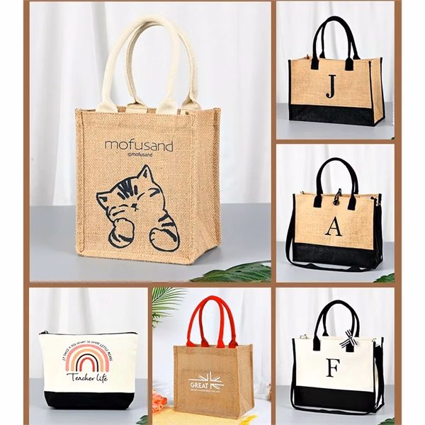 Custom Jute Tote Bag — Full-Color Waterproof Interior for Sustainable Corporate Gifting