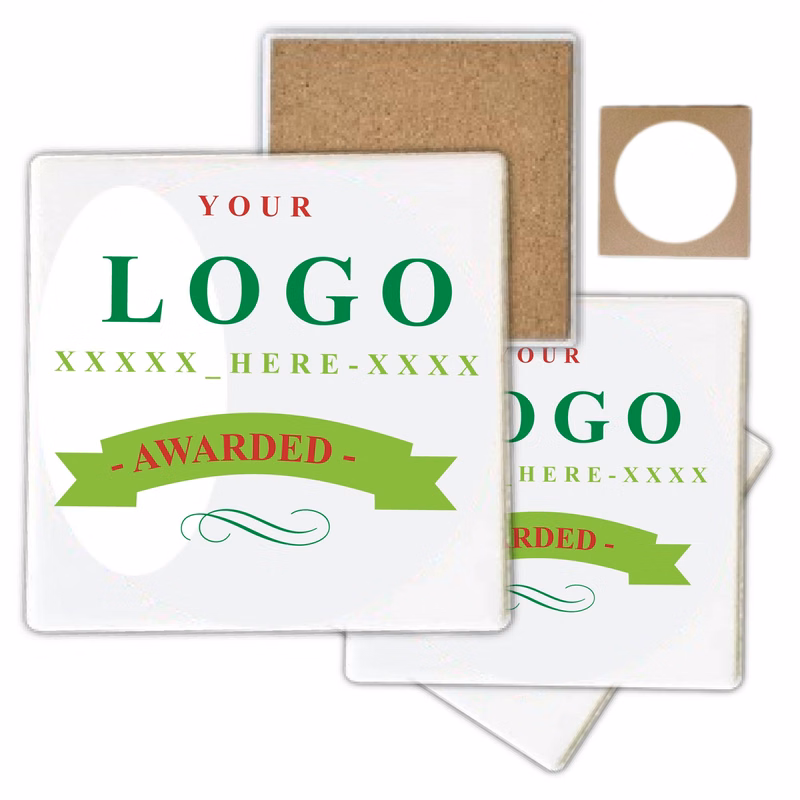 Full Color Square Stone Coasters with Absorbent Surface