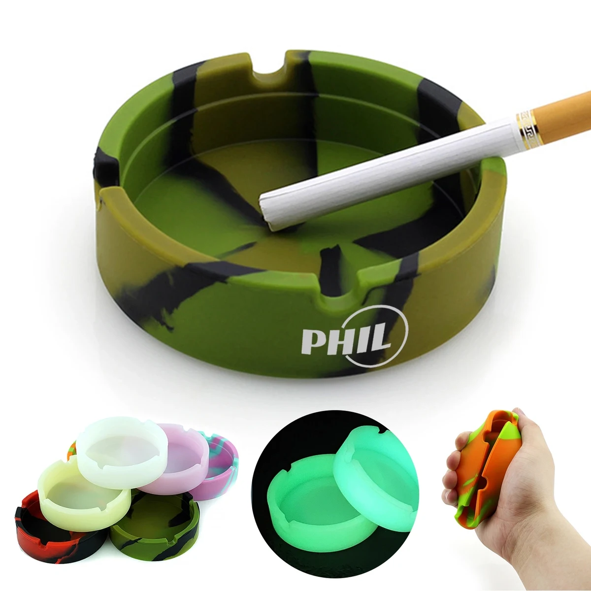Round Silicone Heat Resistant Ashtray 1