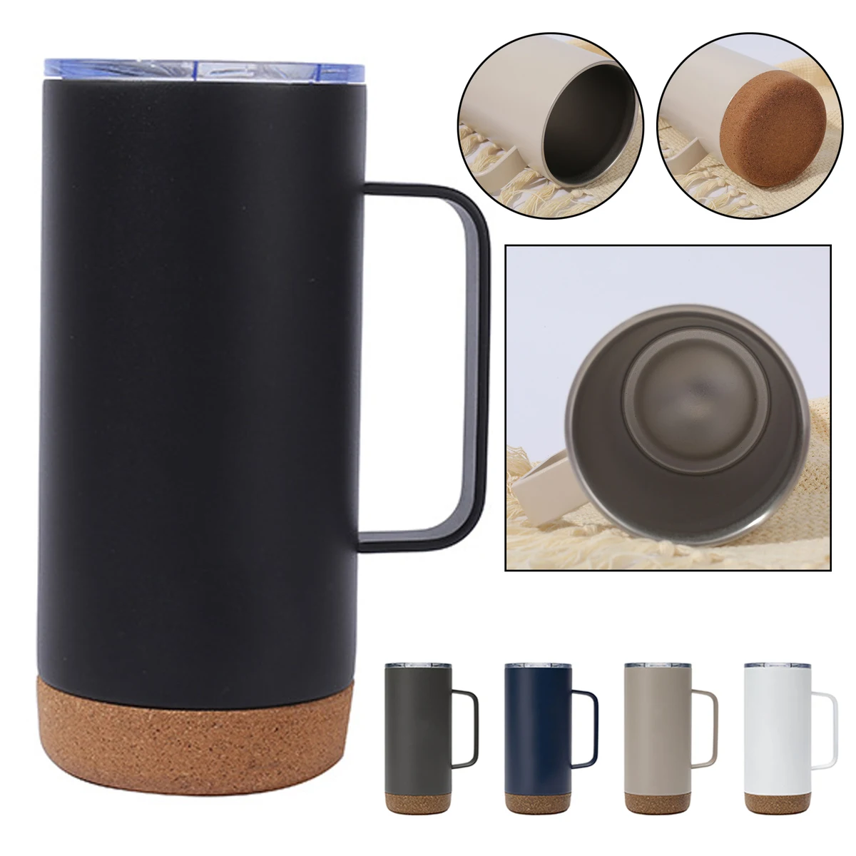 16 oz cork bottomed Stainless Steel Mug 1