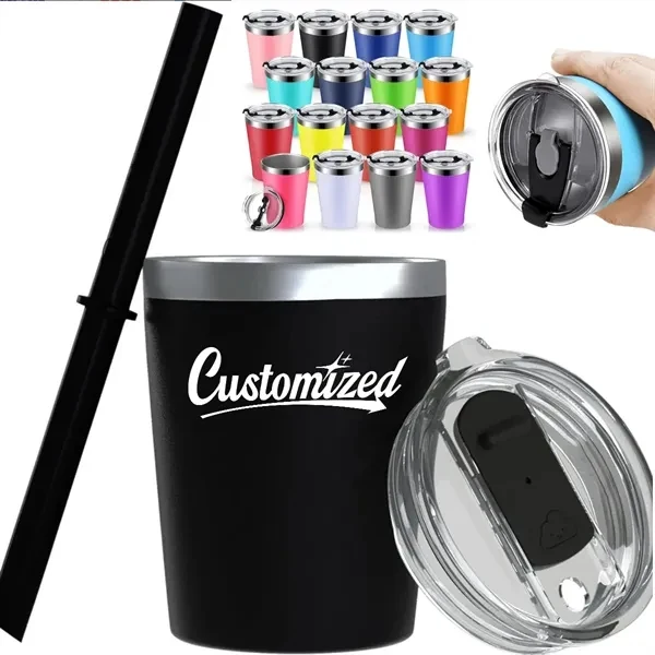 Custom 8 oz Insulated Steel Tumbler with Straw — Premium Travel Coffee Companion 1