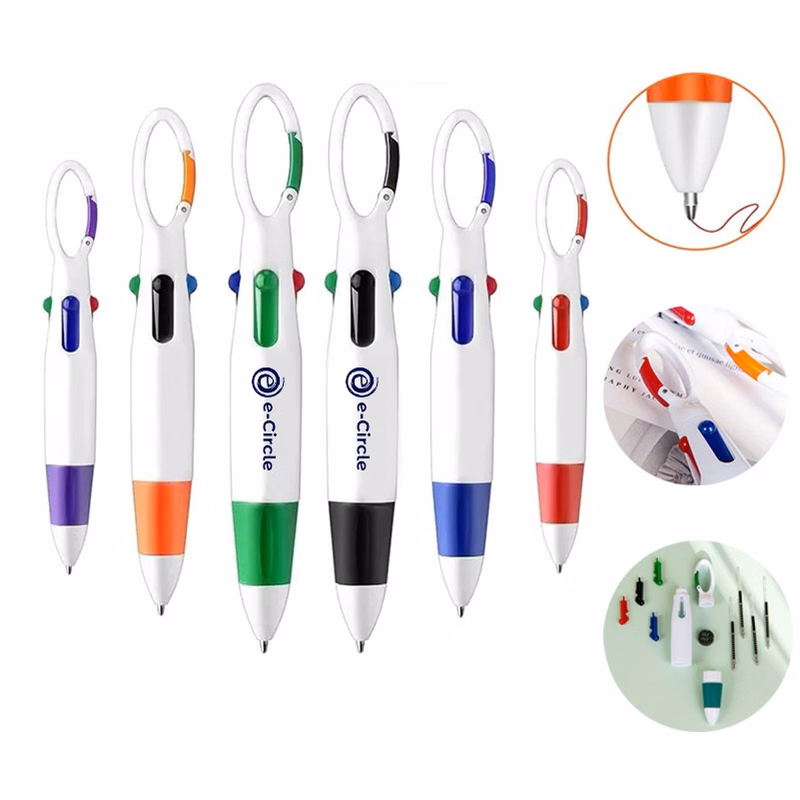 Retractable Shuttle Pens With Carabiner Clip