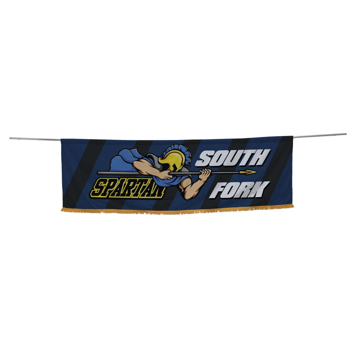3' x 10' Parade Banner Straight Bottom Kit with Gold Fringe 1