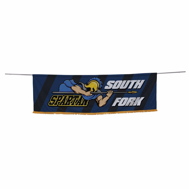 3' x 10' Parade Banner Straight Bottom Kit with Gold Fringe