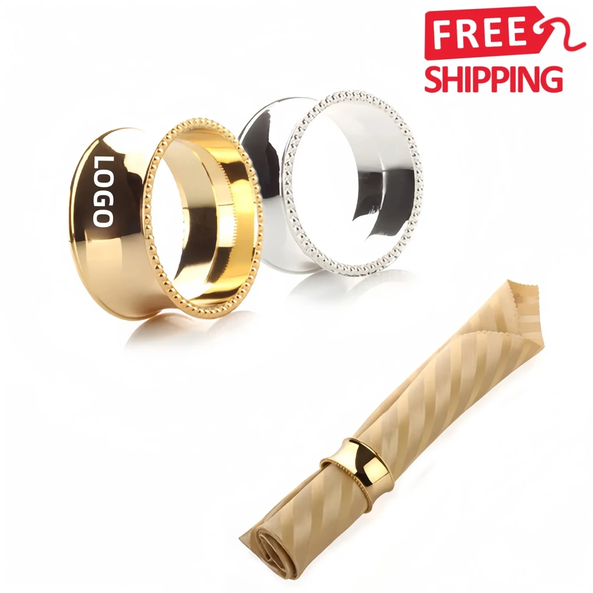 Metal Napkin Rings Table Decor Set 1