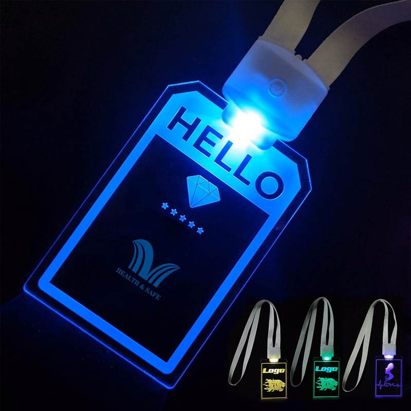 Rechargeable Customized Acrylic LED Luminescent Tag