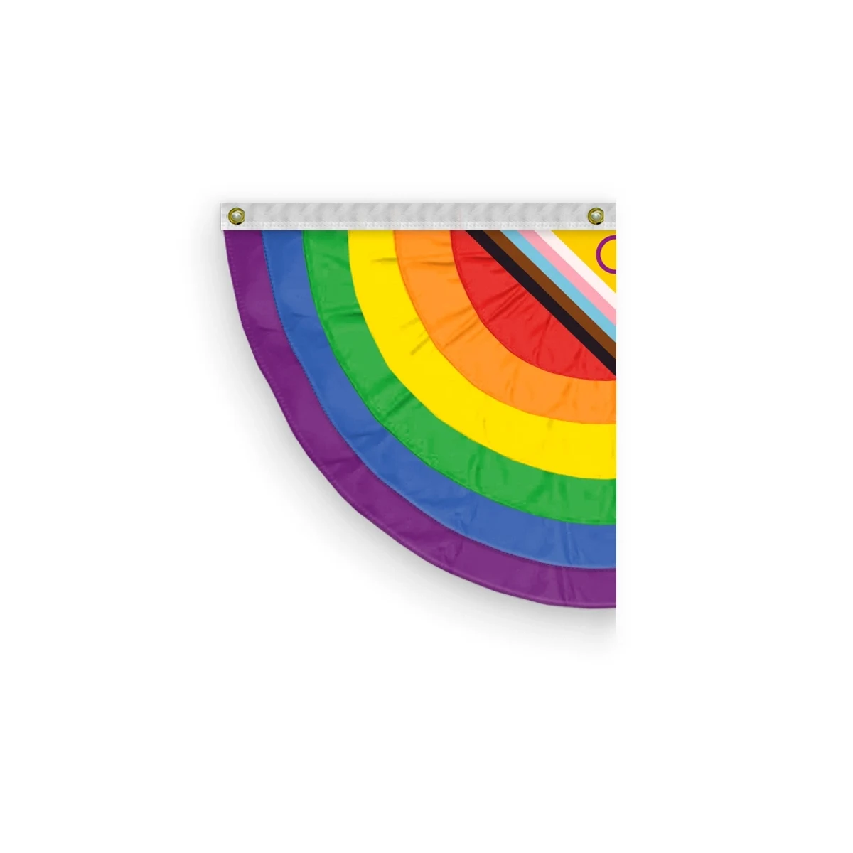 3'x3' Intersex Progressive Pride Pleated Half Fan- Left Side 1