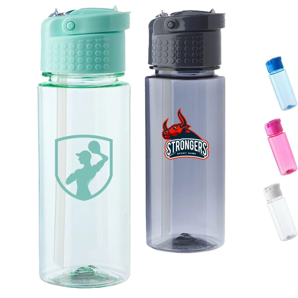 18 oz. Transparent Water Bottle with Easy Carry Loop 1