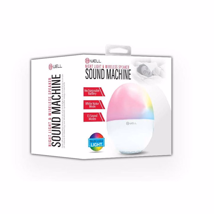 Night Light and Wireless Speaker Sound Machine - White