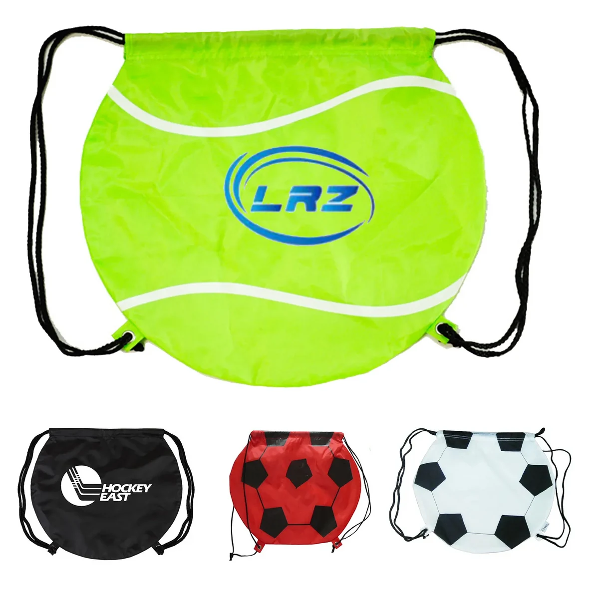 Tennis Design 210D Polyester Drawstring Bag 1