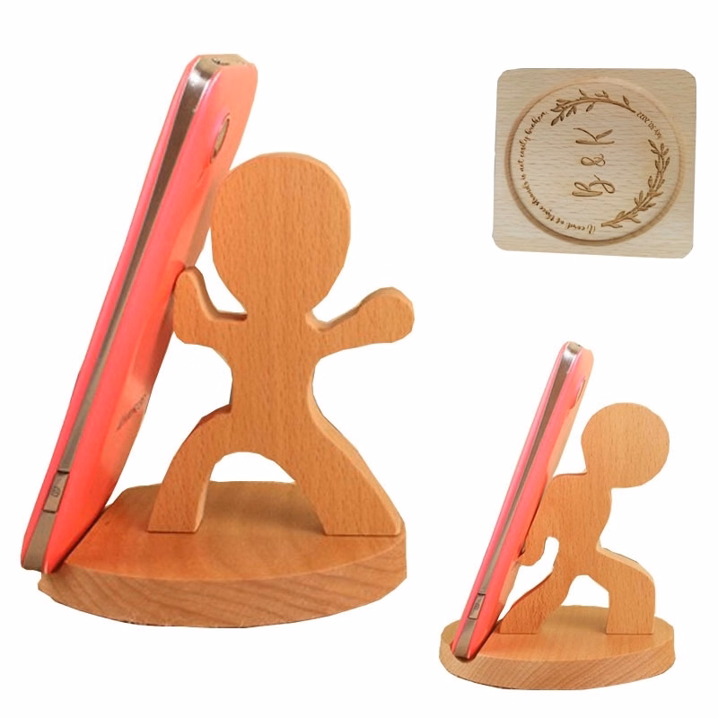 Wooden Mobile Phone Holder Tai Chi Kid Style