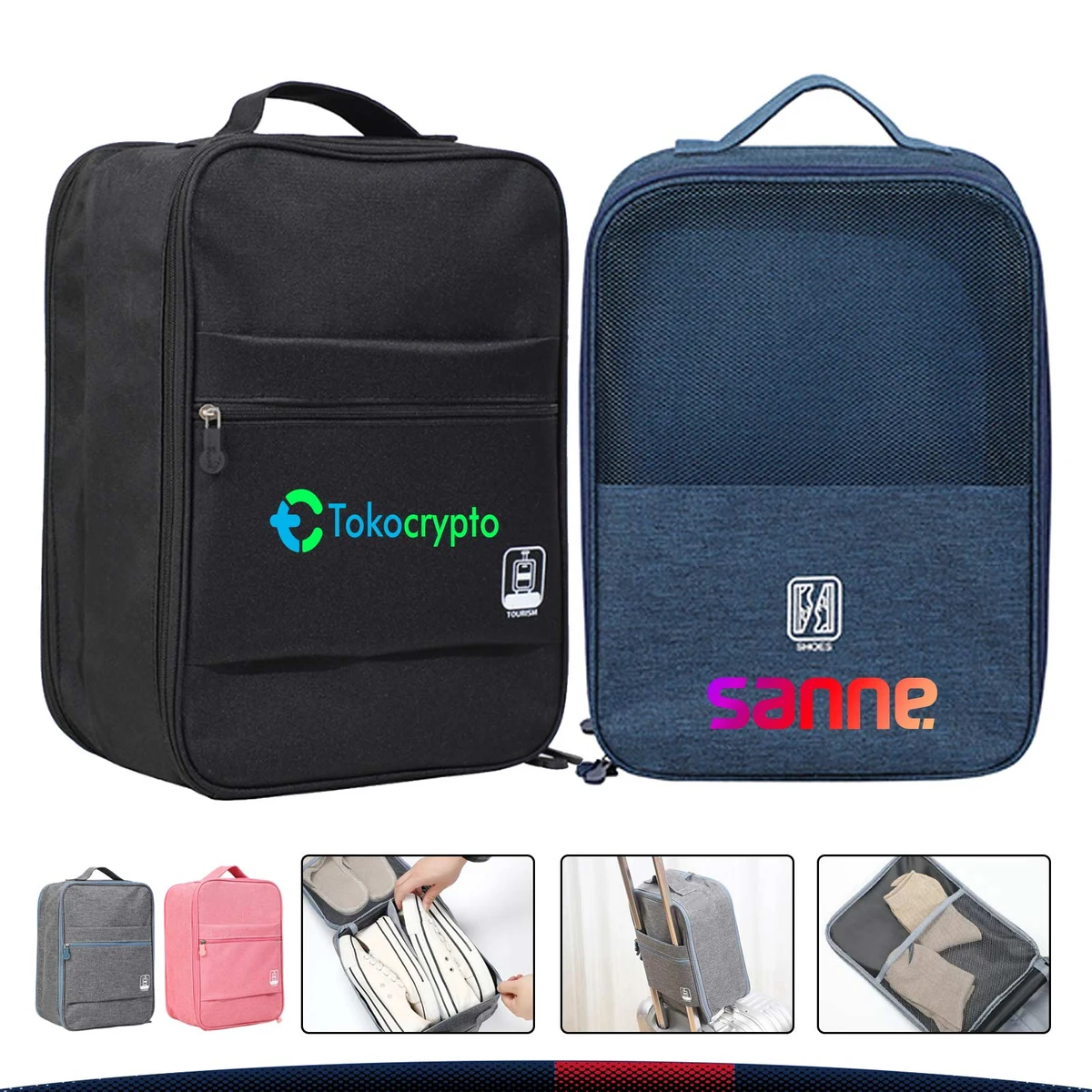 Zaffory Triple-Layer Travel Shoe Bag 1