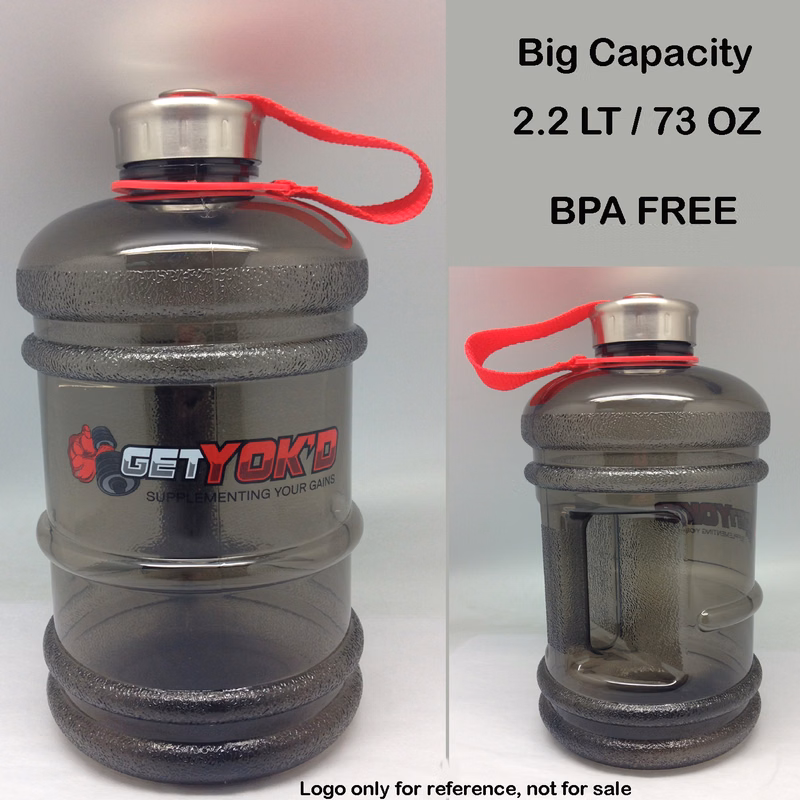 umbo Sports Water Bottle, 2.1 LT/ 73 OZ- Stainless Cap *Customize this bottle style (body), Cap and