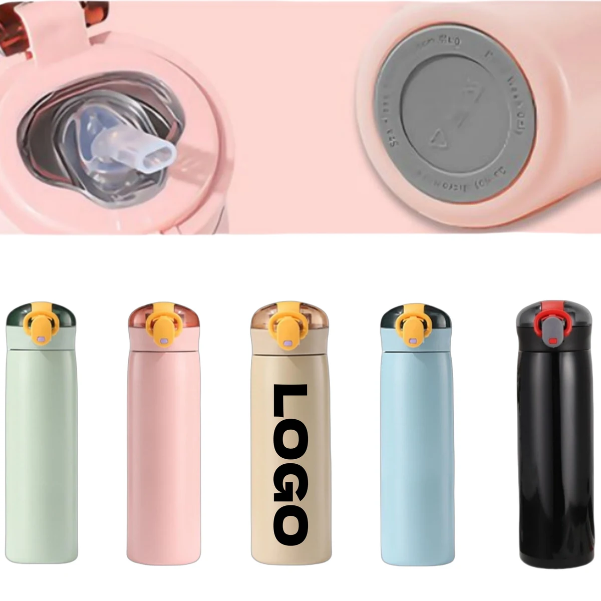 11oz Custom Stainless Steel Water Bottle With Straw 1