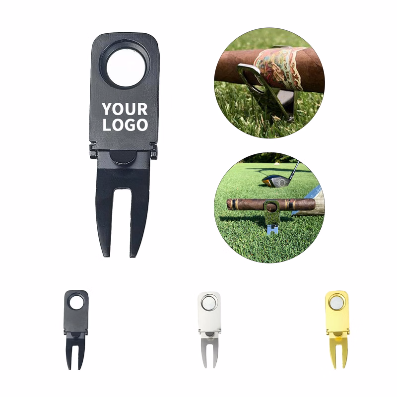 Golf Divot Tool With Cigar Holder Magnet