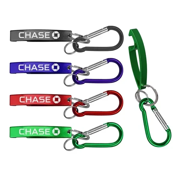 Bottle Opener w/ Split Key Ring & Carabiner 1