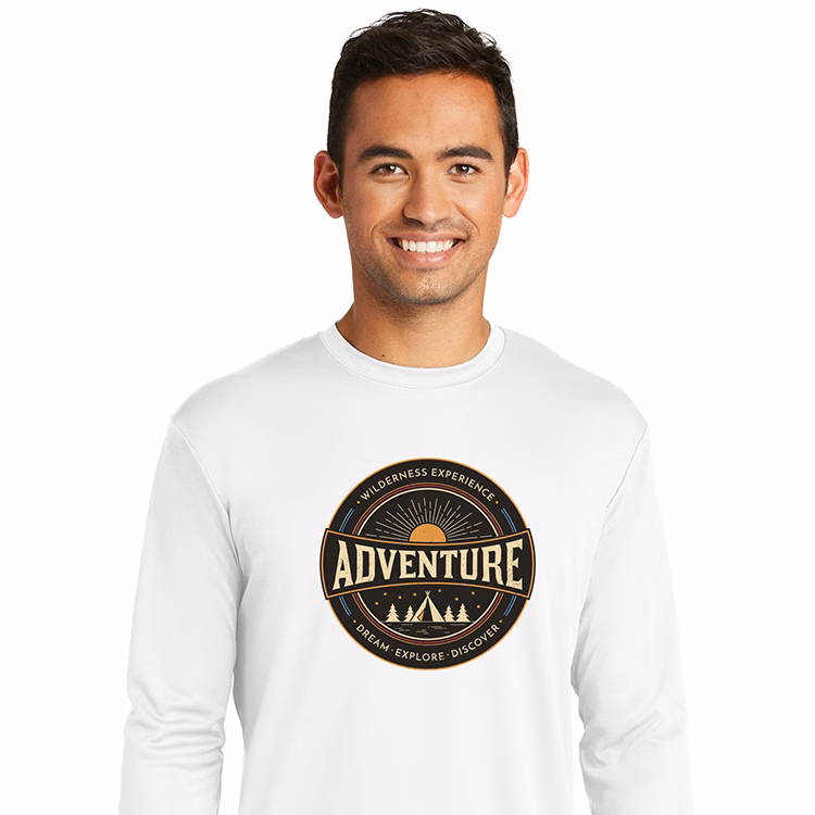 Spot Sub on Men's Long Sleeve Athletic Tee