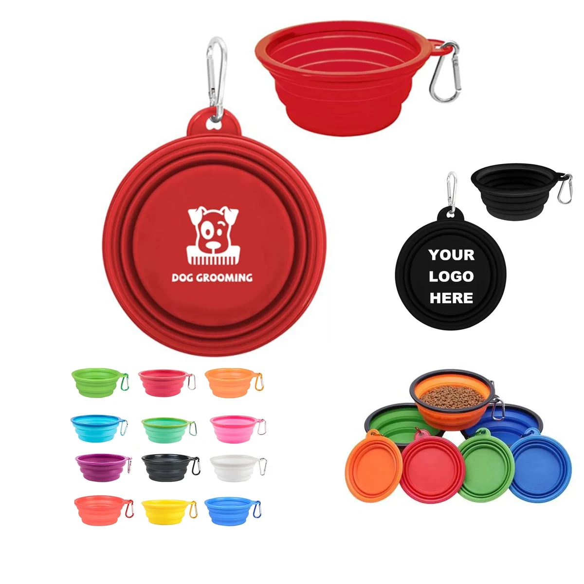 Collapsible Silicone Portable Travel Dog Bowl MOQ50 1