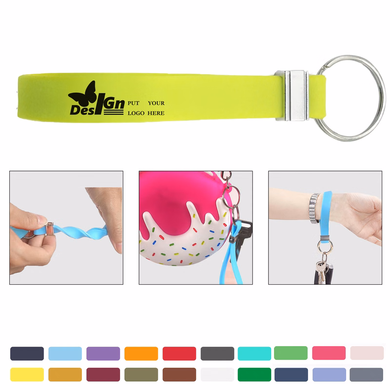 1/2" Sports Silicone Bracelet Keychain
