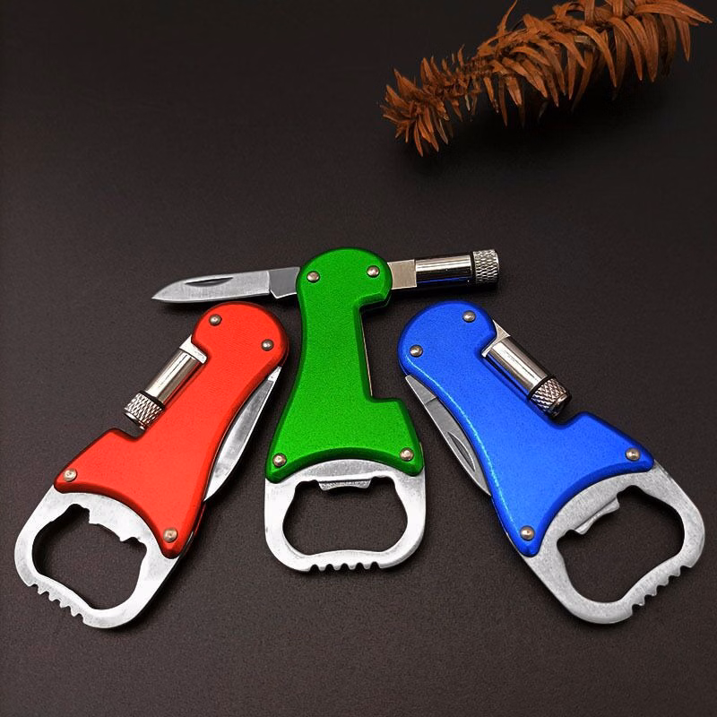3 In 1 Bottle Opener With Knife & LED Flashlight