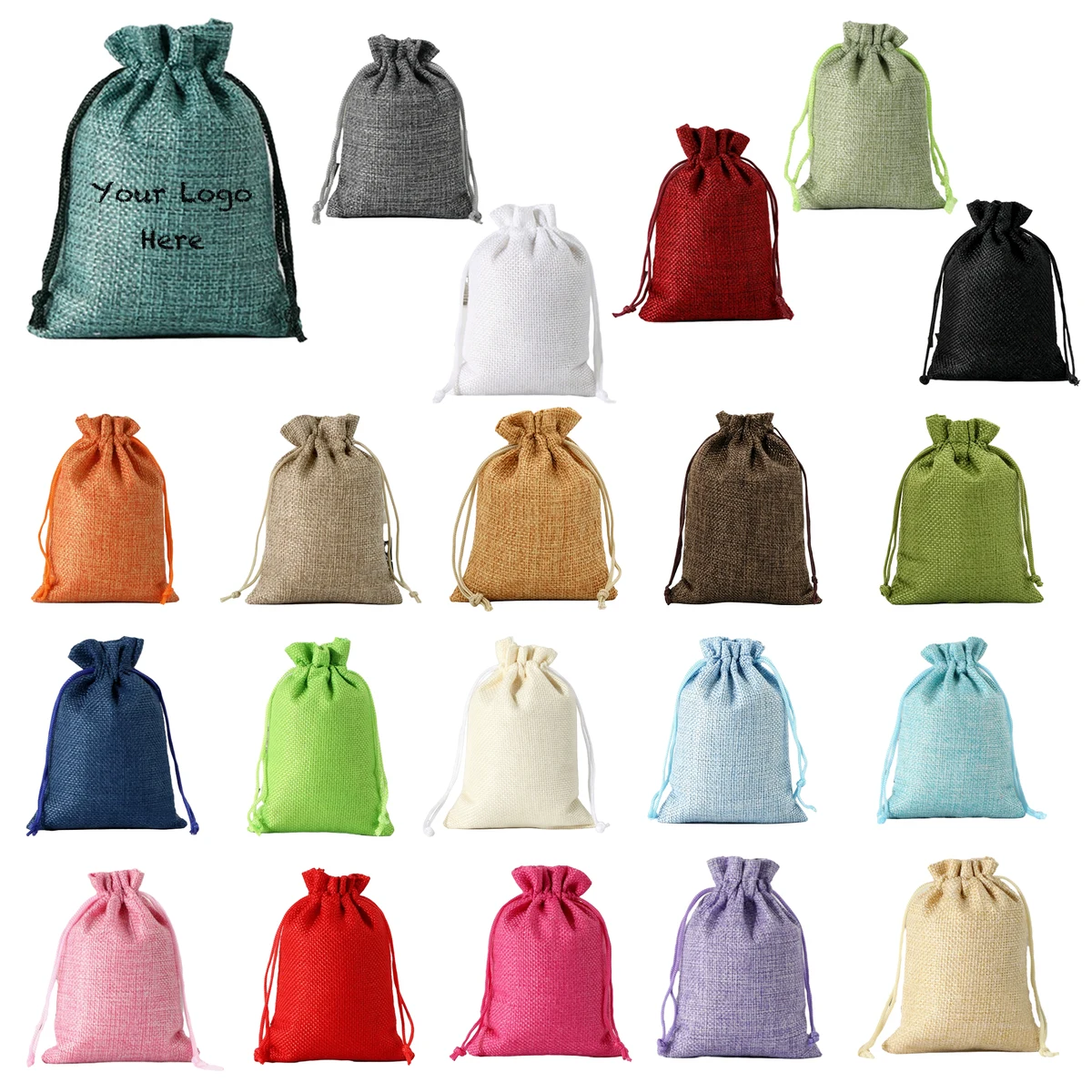 Christmas Burlap Drawstring Bag 1