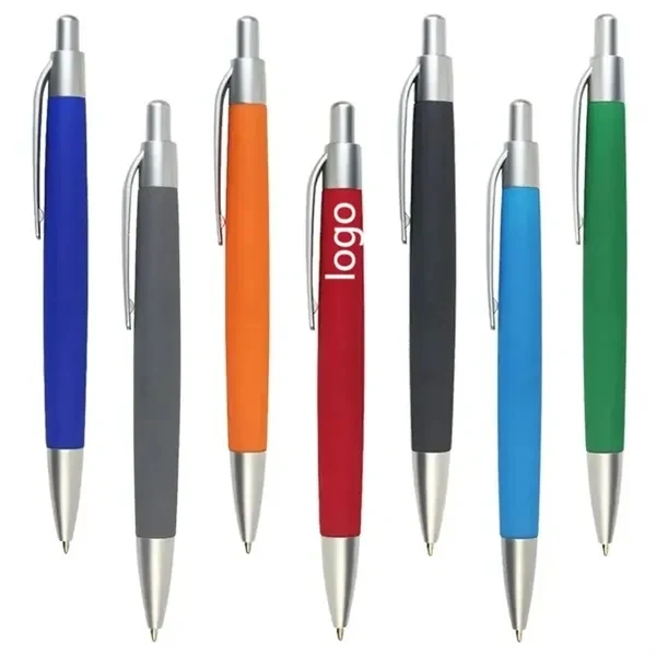 Custom 5.51 Inch Silicone Ballpoint Pen — Seven-Color Professional Writing Tool, custom pen with logo imprint 1