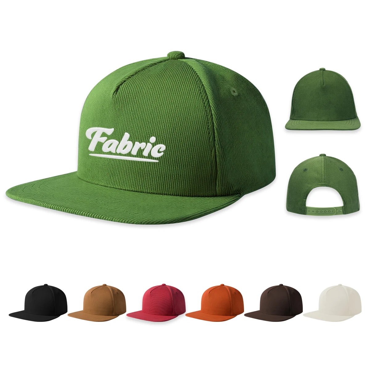 5 Panel Corduroy Snapback Cap 1