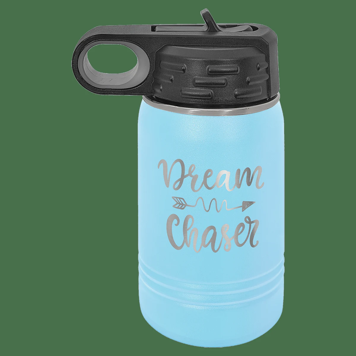 12 oz. Light Blue Laser Engraved Polar Camel Water Bottles 1