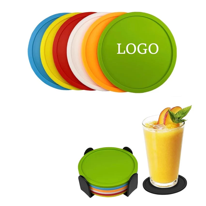 4" Dia Round Silicone Coaster 1