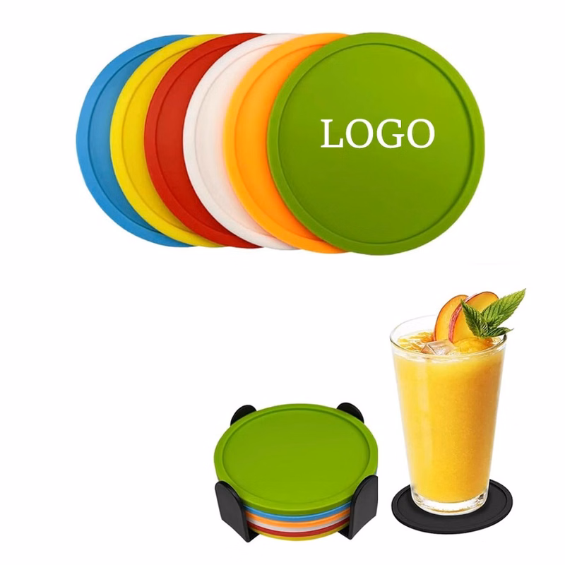 4" Dia Round Silicone Coaster