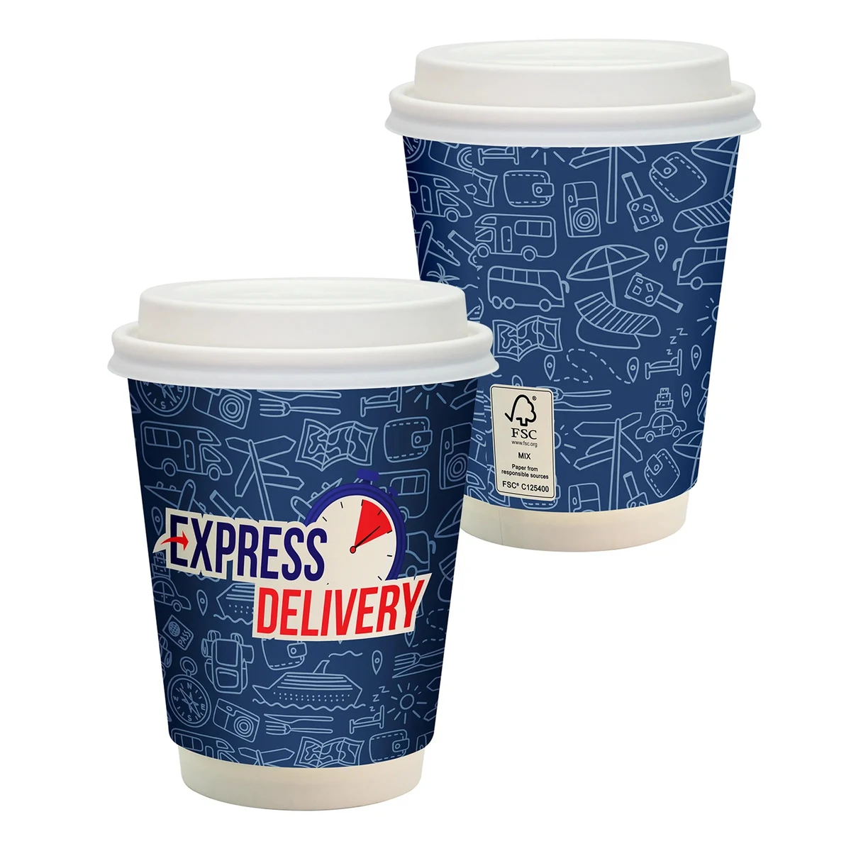 12 oz Full Color Paper Cup With Lid 1