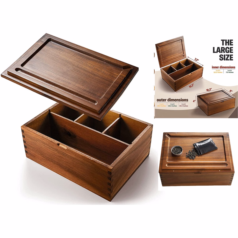 11" x 8" x 4" Keepsage Storage Box with Rolling Tray