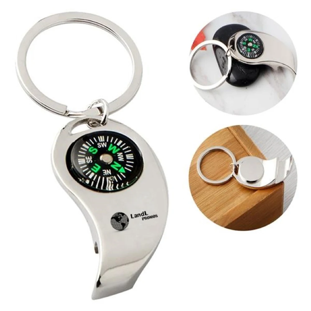 Portable Bottle Opener Compass Keychain 1