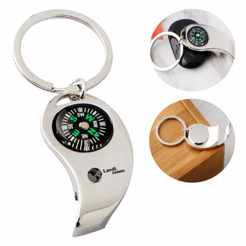 Portable Bottle Opener Compass Keychain